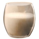 Bougie XL dans verre coloré beige senteur jasmin orchidée 36H
