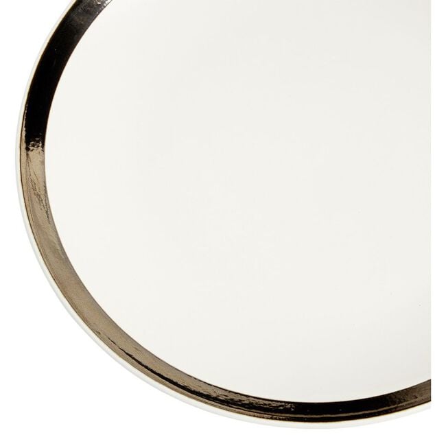 Assiette plate fa&iuml;ence bord liser&eacute; dor&eacute; &Oslash;27cm (2 mod&egrave;les)