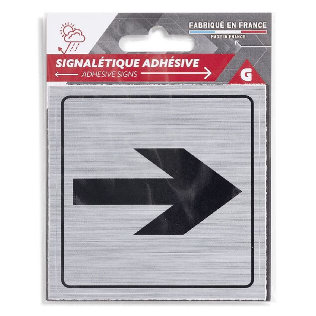 Signal&eacute;tique adh&eacute;sive "fl&egrave;che directionnelle" - 8x8 cm
