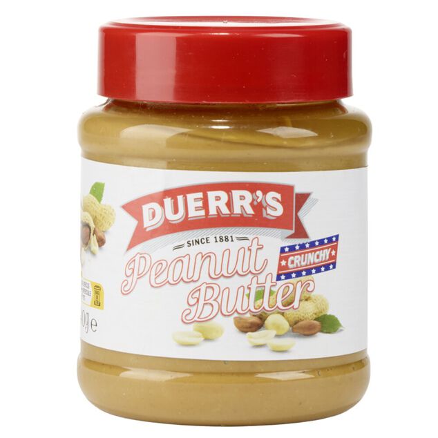 Beurre de cacahu&egrave;tes crunchy Duerr's avec morceaux 340gr
