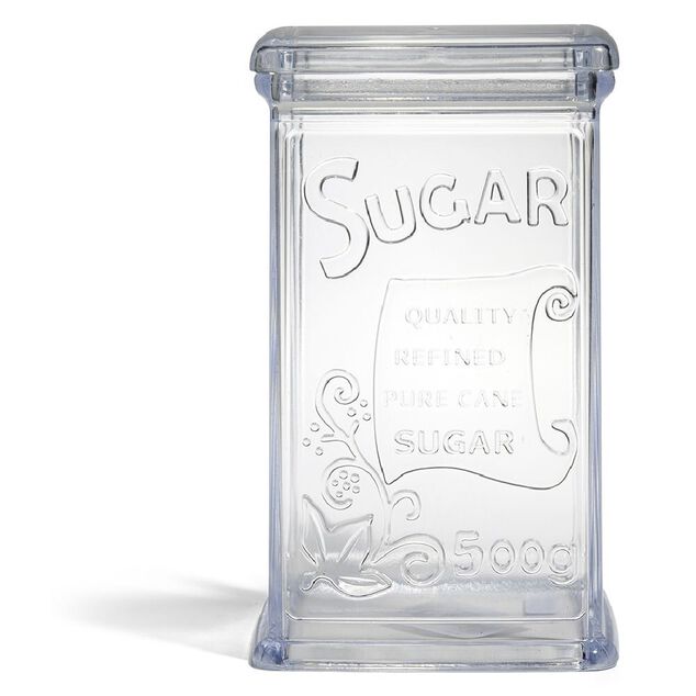 Bo&icirc;te &agrave; sucre 500g plastique transparent 11,5x9xH19cm