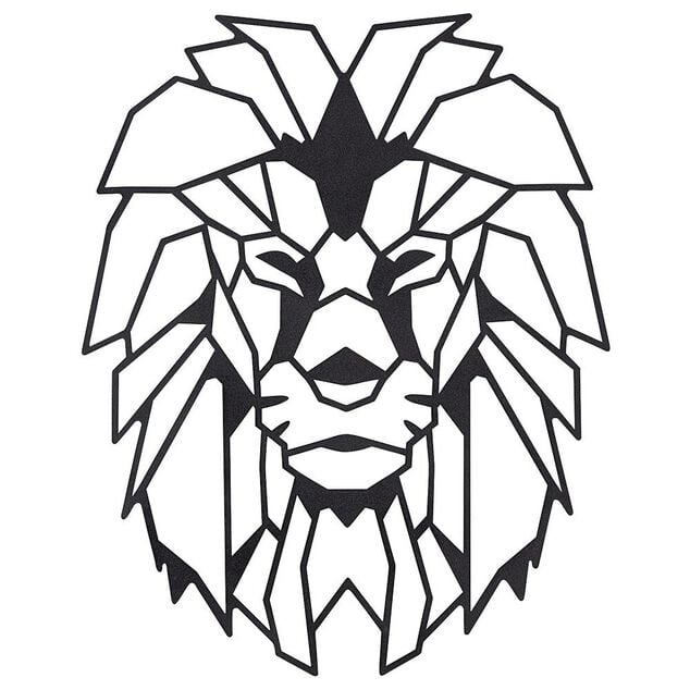 Décoration murale forme tête d'animal métal noir