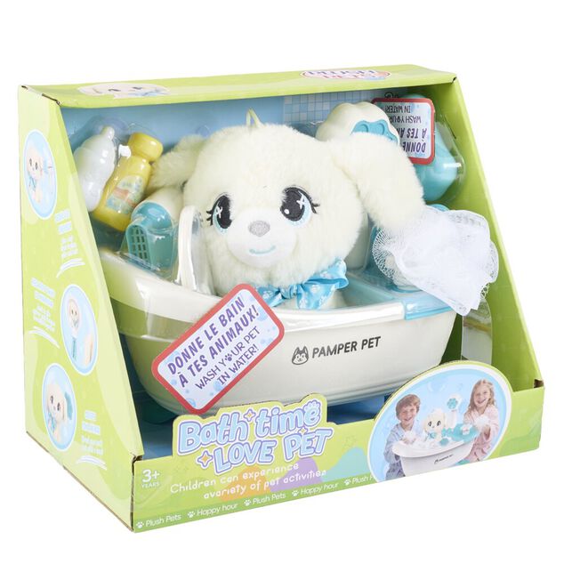 Peluche de bain pour b&eacute;b&eacute; 16x13xH16cm (2 mod&egrave;les lapin ou chiot)