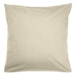 Taie d'oreiller 63x63cm polycoton finition droite beige