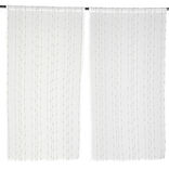 Vitrage droit passe tringle x2 blanc broderie fil gris 60x160cm