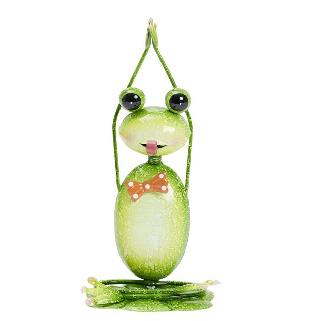 D&eacute;coration de jardin &agrave; poser en m&eacute;tal forme grenouille yoga H37cm (3 mod&egrave;les)