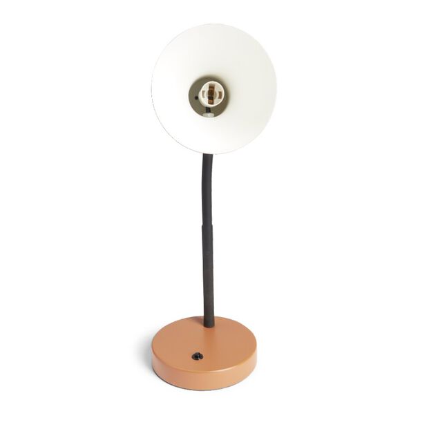 Lampe de bureau orientable m&eacute;tal orange &Oslash;14xH36cm