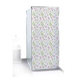 Rideau de douche motif feuillage et floral blanc vert rouge 180x200cm