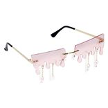 Lunettes fantaisies adulte rose design d&eacute;goulinant bijoux pendants