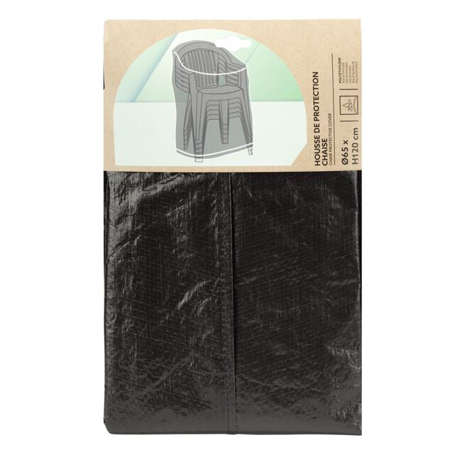 Housse de protection chaise de jardin noir 90x65xH120cm