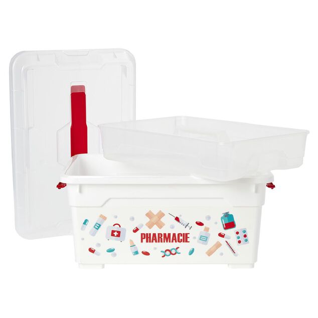 Boîte à pharmacie blanche et rouge