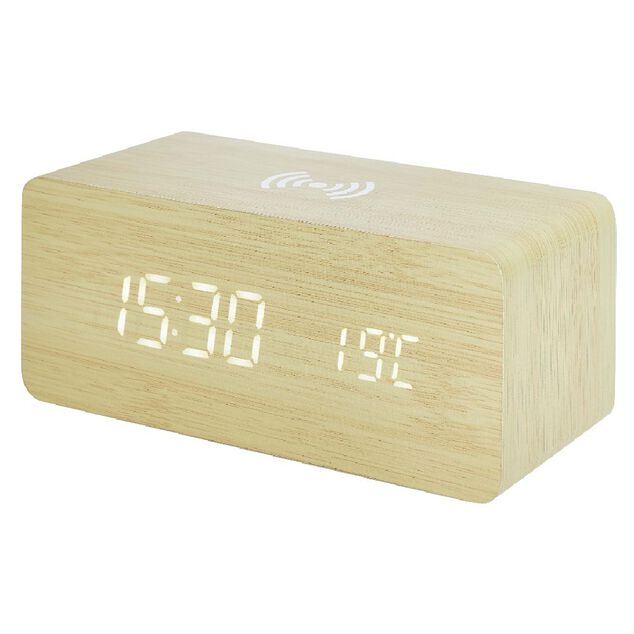 R&eacute;veil rectangulaire bois naturel