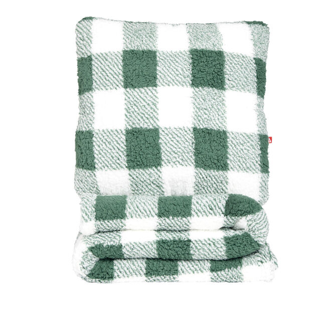 Plaid 130x160cm avec coussin 45x45cm motif tartan - 3 mod&egrave;les