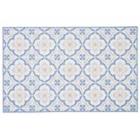 Tapis de cuisine imprimé carreau de ciment bleu et blanc 80x50cm