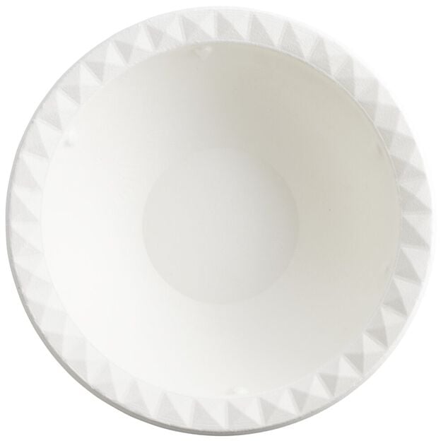 Bol carton x8 canne &agrave; sucre bagasse contour fa&ccedil;on diamant blanc &Oslash;17cm