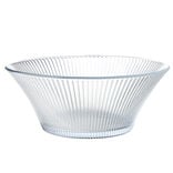 Saladier en verre strié vert Ø22xH8,8cm