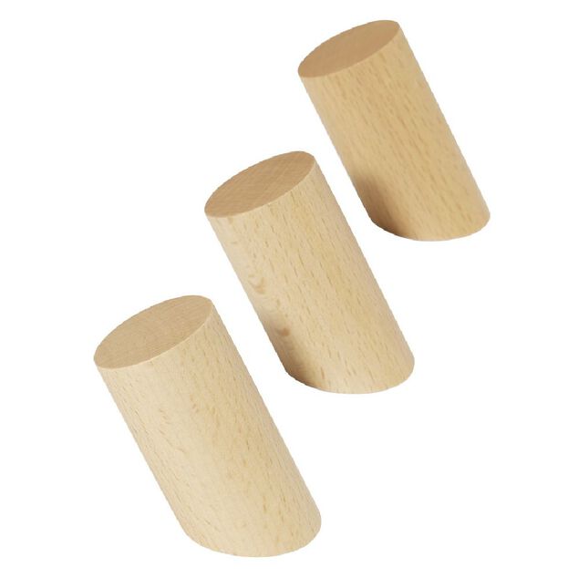 Pat&egrave;re en bois naturel x3 - &Oslash;3xH6cm