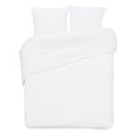 Parure de lit 2 personnes 240x220cm gaze de coton blanc uni