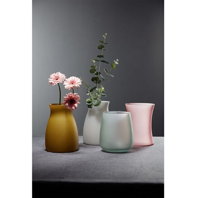 Vase Pampa en verre vert mat