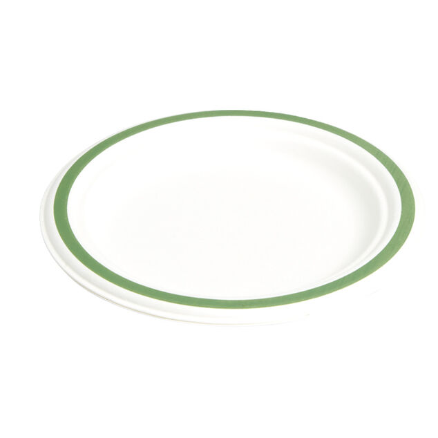 Lot de 20 assiettes plates fibre canne à sucre Ø18cm