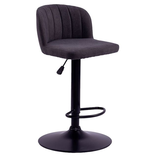 Tabouret de bar Queen 44x47x83-103cm effet velours noir