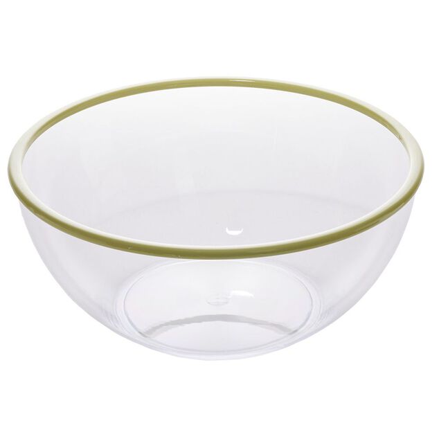 Saladier plastique transparent bordure color&eacute; &Oslash;28xH12,2cm