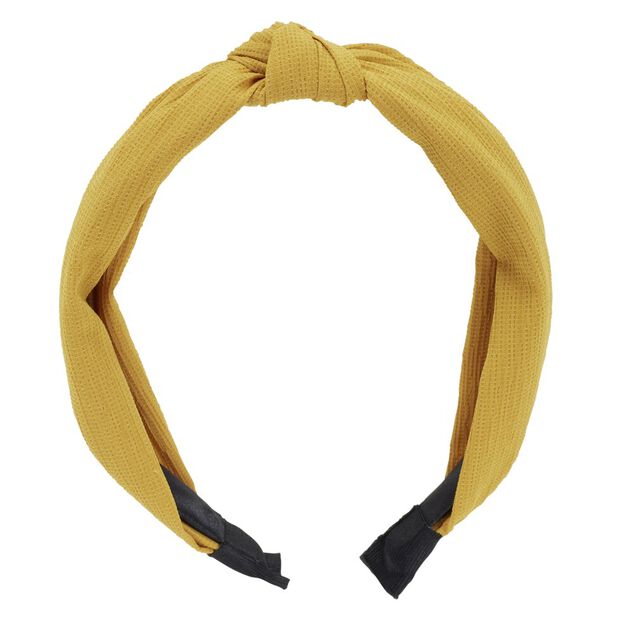 Bandeau à cheveux effet noué jaune moutarde ou rouge (2 modèles)