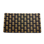 Set de table rectangulaire plastique noir ananas doré