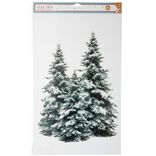 Décoration fenêtre Noël électrostatique sapin enneigé