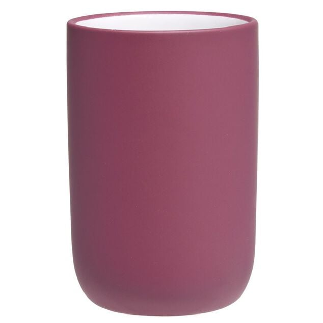Gobelet c&eacute;ramique violet int&eacute;rieur blanc &Oslash;6,8xH10cm