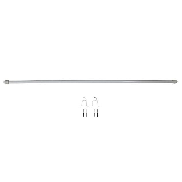 Tringle &agrave; rideau Extensible 85-135 cm Bistrot embout rond blanc