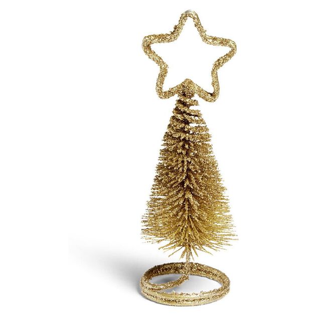 Marque place No&euml;l sapin dor&eacute; &Oslash;4xH10,5cm