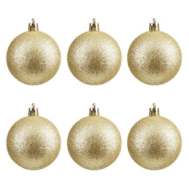 Boule de Noël pailletée dorées Ø6cm x6