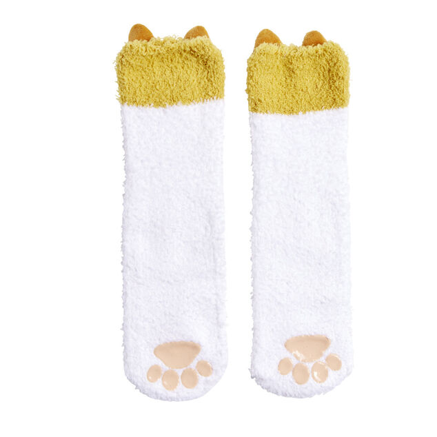 Chaussettes corgi mixte blanc et orange TU