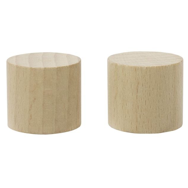 Embout de tringle forme bouchon en bois naturel &Oslash;20mm x2