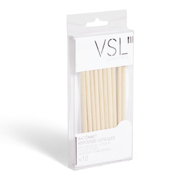 Lot de 10 b&acirc;tonnets repousse-cuticules en bambou