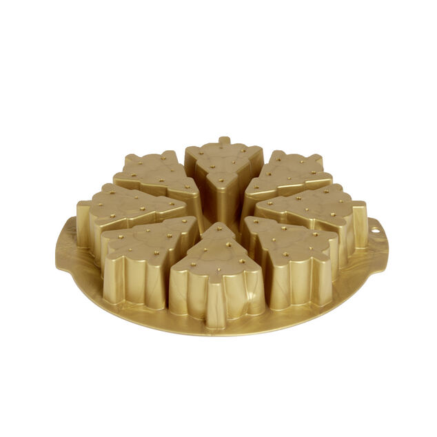 Moule &agrave; g&acirc;teau en silicone &Oslash;30cm forme mini sapin pour 8 parts