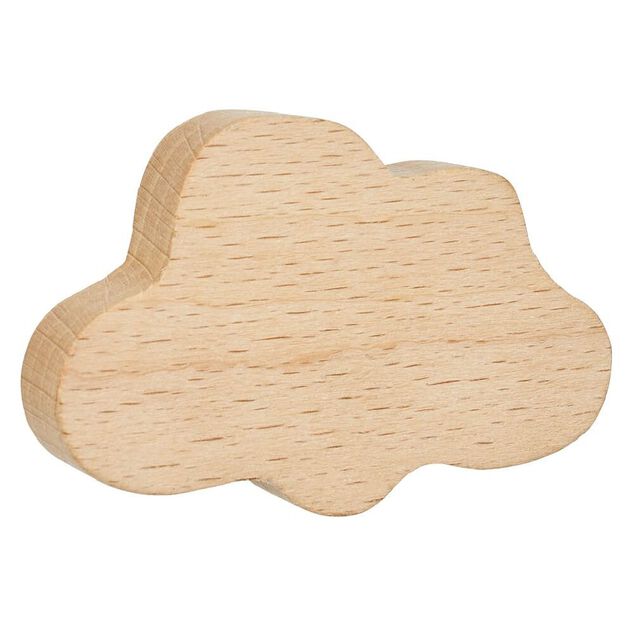 Crochet en bois forme lune, &eacute;toile ou nuage