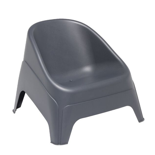 Fauteuil de jardin Neo plastique gris anthracite 76,5xP79,5xH57,5cm