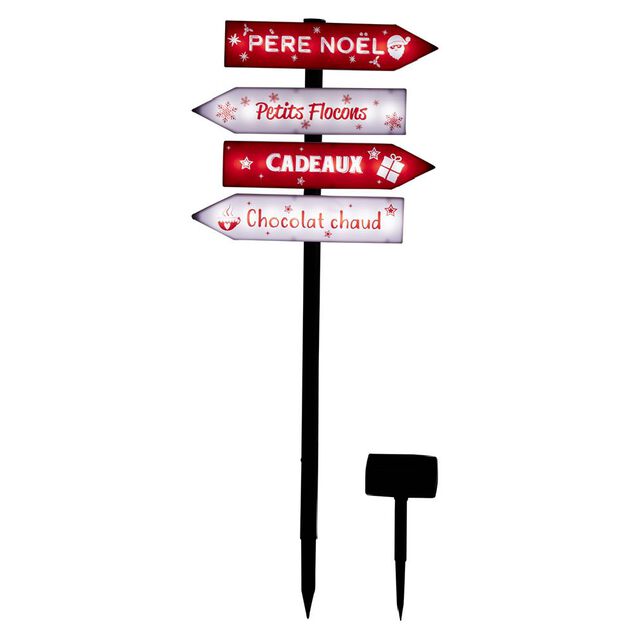 Pancarte directionnelle lumineuse solaire 32 LED H100cm