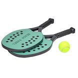 Raquette de plage padel plastique x2 avec 1 balle caoutchouc (3 pi&egrave;ces)
