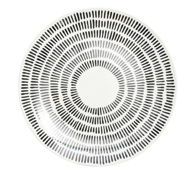 Assiette plate Dakar porcelaine noir et blanc &Oslash;27cm