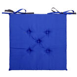 Galette de chaise carr&eacute;e 40x40cm r&eacute;versible bleue et grise
