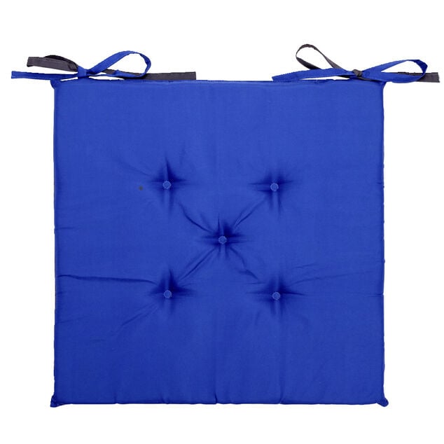 Galette de chaise carr&eacute;e 40x40cm r&eacute;versible bleue et grise