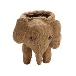 Pot de fleur forme &eacute;l&eacute;phant fibre de coco et m&eacute;tal marron 24x13xH17cm