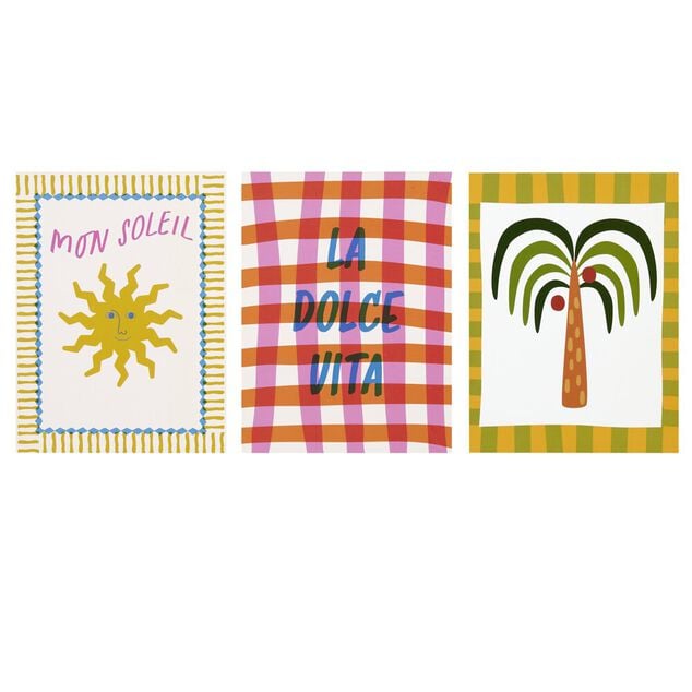 Affiche d&eacute;co x3 papier th&egrave;me tropical 10x15cm (4 mod&egrave;les)