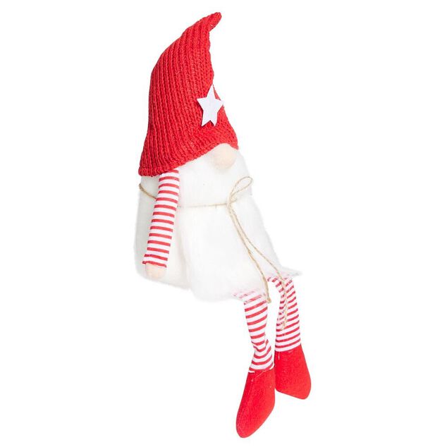 Gnome de No&euml;l &agrave; poser avec jambes tombantes H40cm