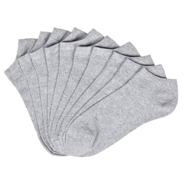Lot de 5 paires de chaussettes basses polycoton uni 35/38 (3 modd&egrave;les)