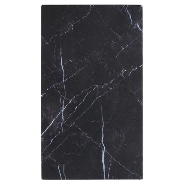 Cache plaque de cuisson en verre noir effet marbre 52x30cm