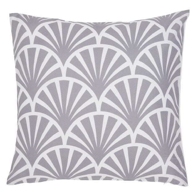 Housse de coussin motif imprim&eacute; plume de paon